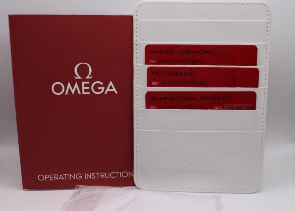 Omega Speedmaster Apollo 11 50th Anniversary Limited Edition operating instructions and cards in protective wallet