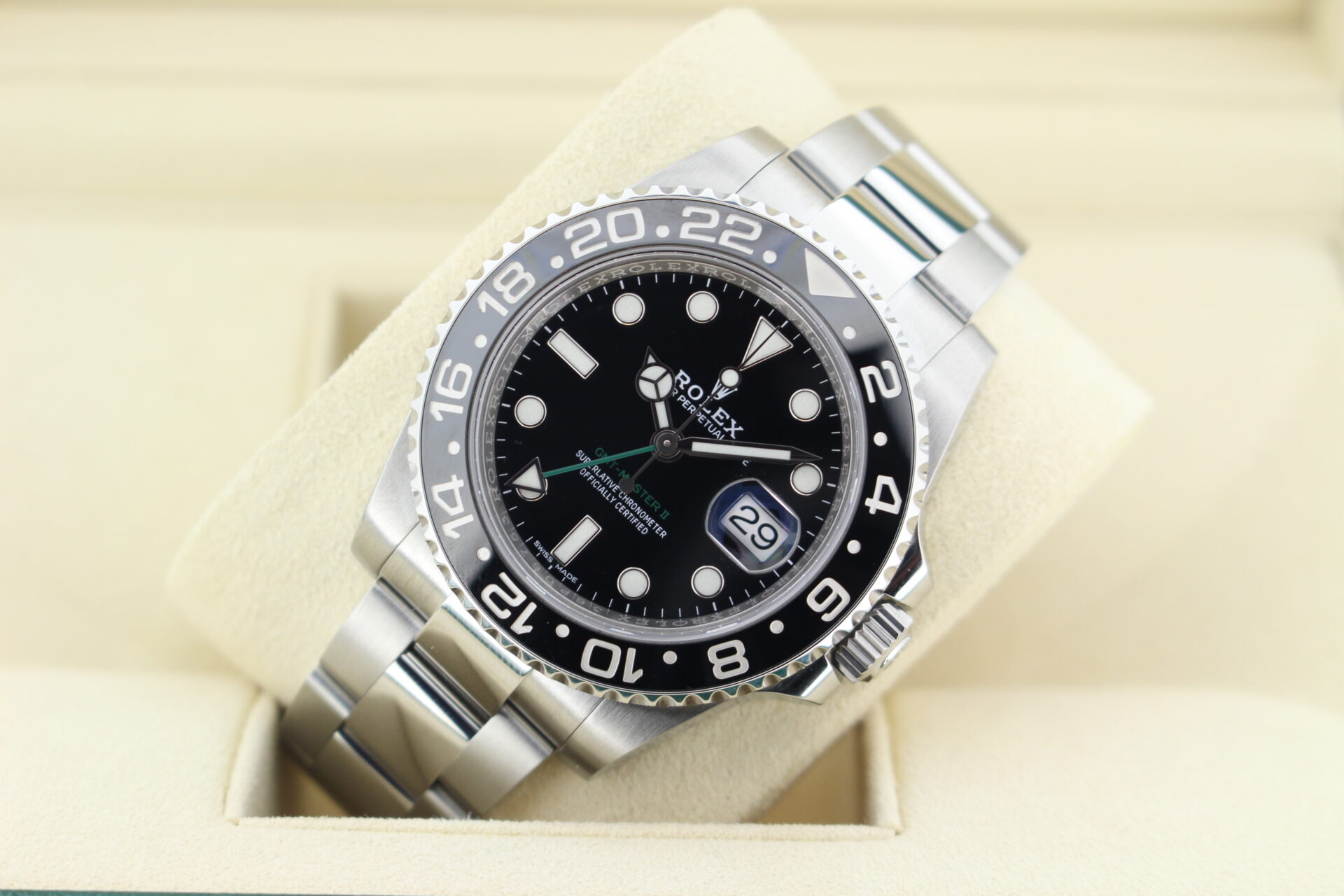 Rolex GMT Master II 116710LN tilted