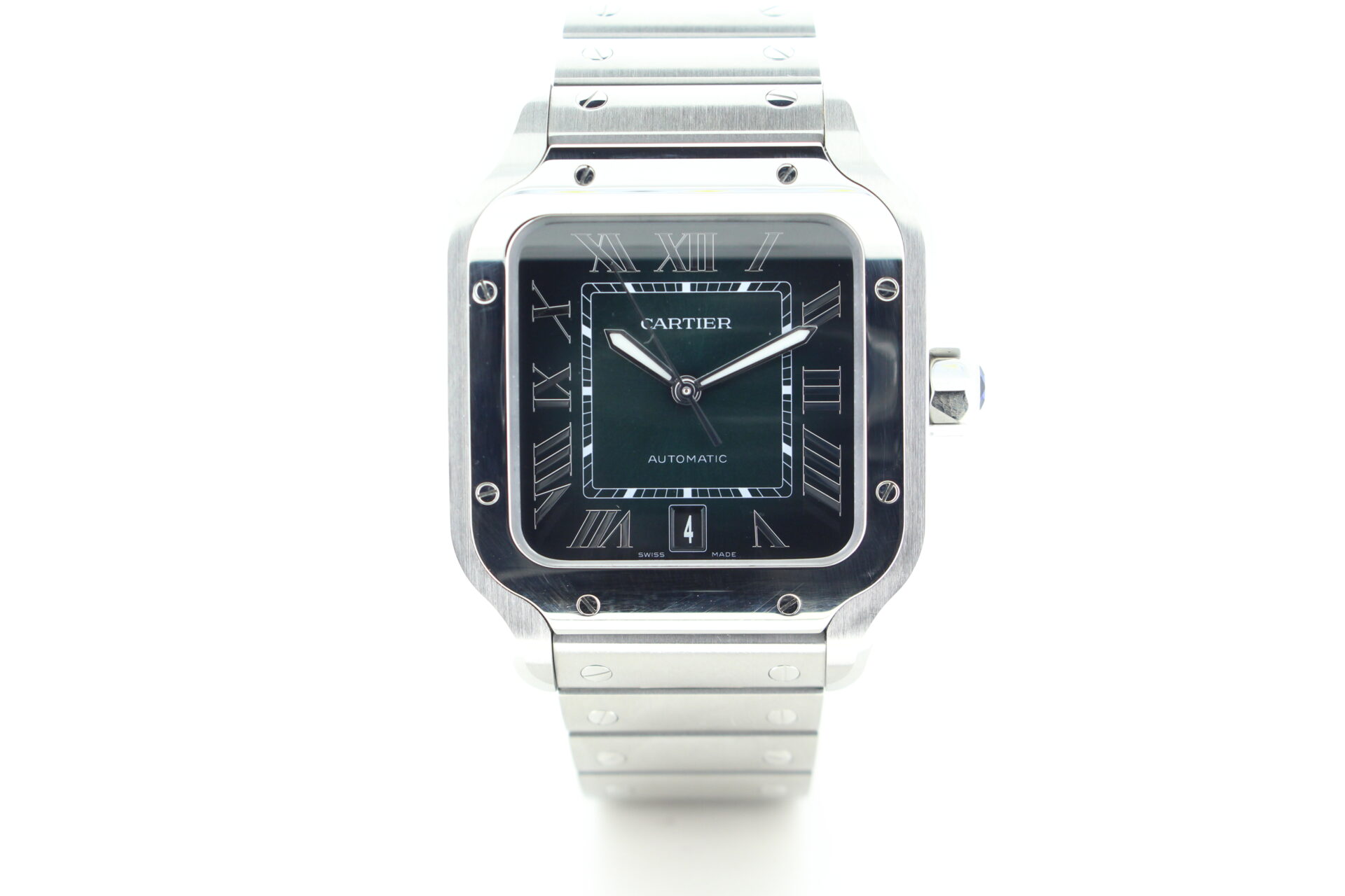 Cartier De Santos Green Large on a white background