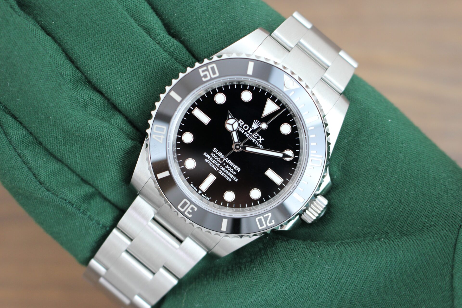 Rolex Submariner No Date 124060 in a hand