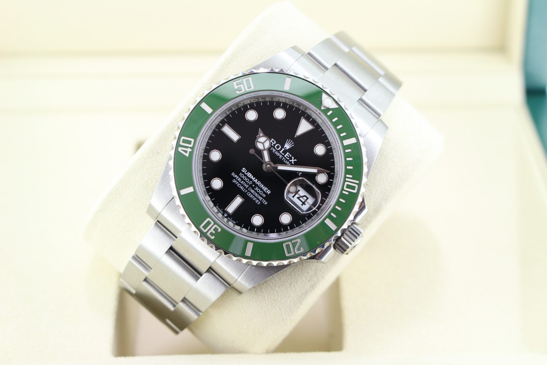 Rolex Submariner Starbucks 41mm 126610LV tilted