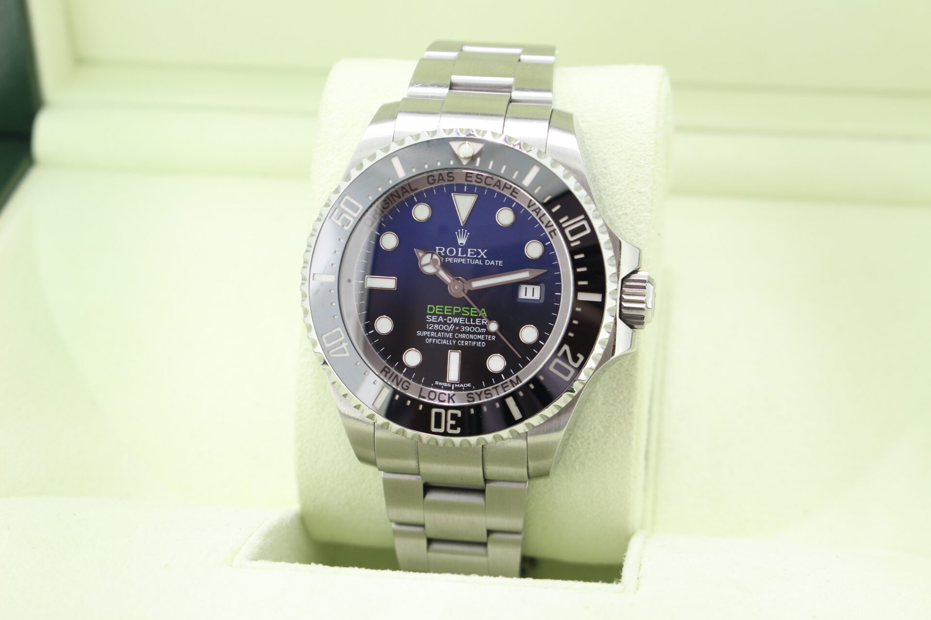 Rolex Deepsea James Cameron 116660 facing towards the left to show the right angle