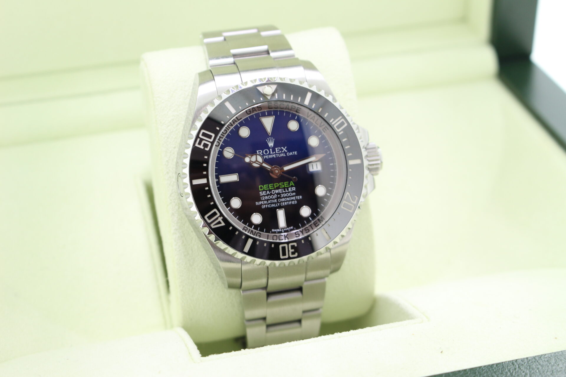 Rolex Deepsea James Cameron 116660 facing towards the right to show the left angle