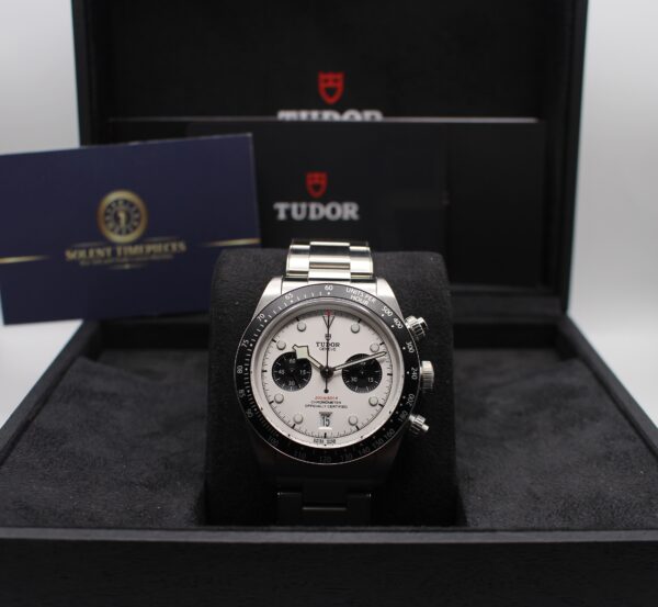 Tudor black bay chrono in its box with all original accessories making a full set