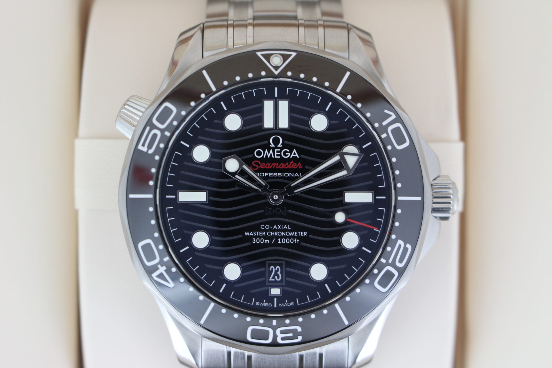 Omega Seamaster Diver Black 300m watch face