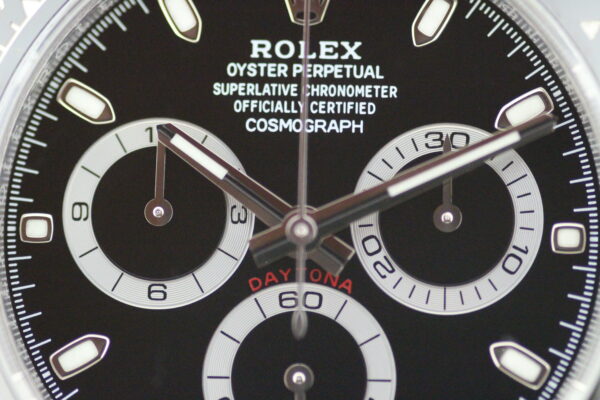 Rolex 116500LN Daytona Black close up of dial