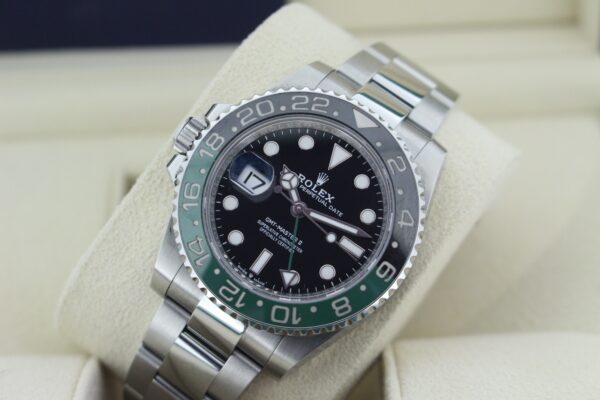 Rolex LHD GMT Master 2 Sprite with green and black bezel