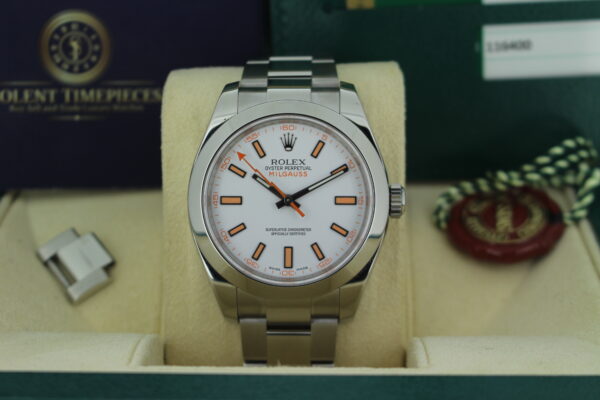 Rolex Milgauss white dial with orange features
