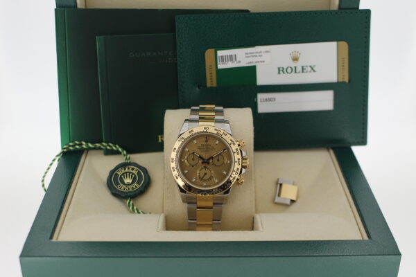 Rolex 116503 Champagne daytona in its original box with all accessories making a full set