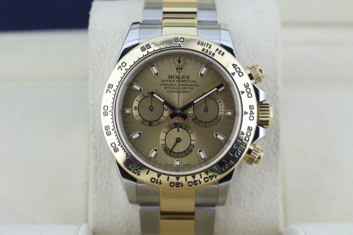 Rolex Daytona Stainless Steel and 18ct Yellow Gold watch fitted with a Champagne Dial