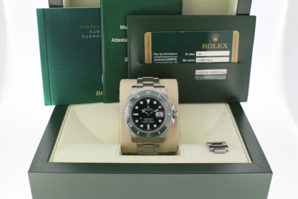 Rolex 116610LV Hulk in its box with original accessories making a full set