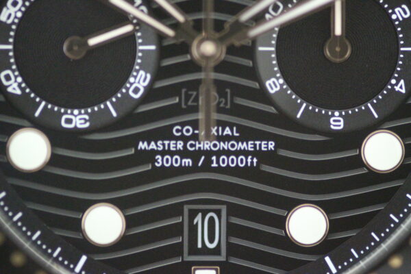 Omega Seamaster Sedna, close up of dial