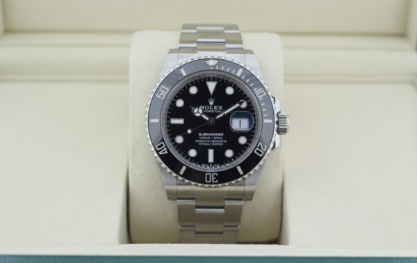 Rolex Submariner Date 41mm upright in its box