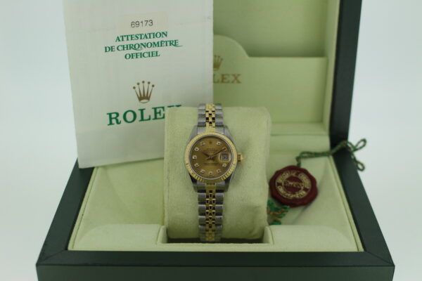 Rolex Datejust diamond dial in its box with warranty papers