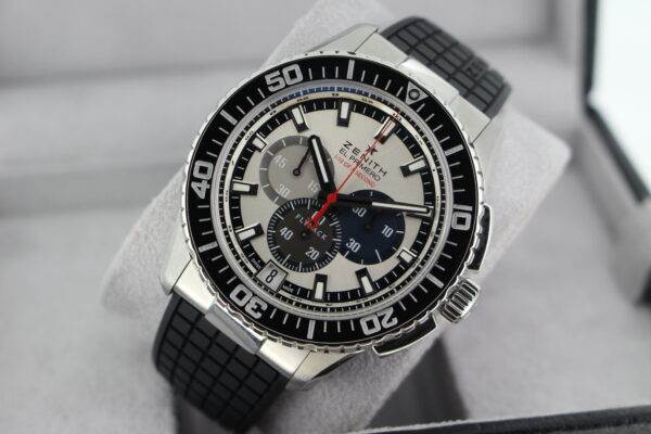 Zenith El Primero Stratos FlyBack Striking 10th Mens Watch leaned over