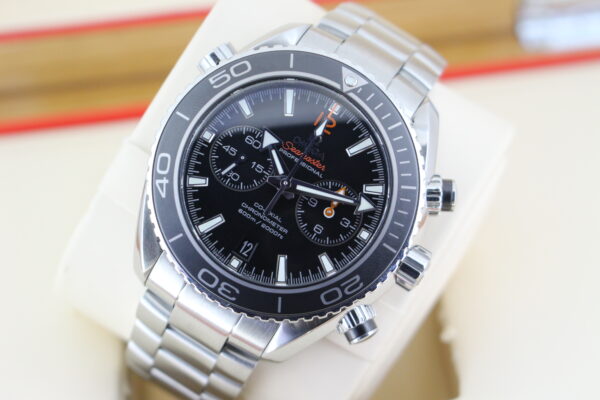 Black omega planet ocean chronograph mens watch