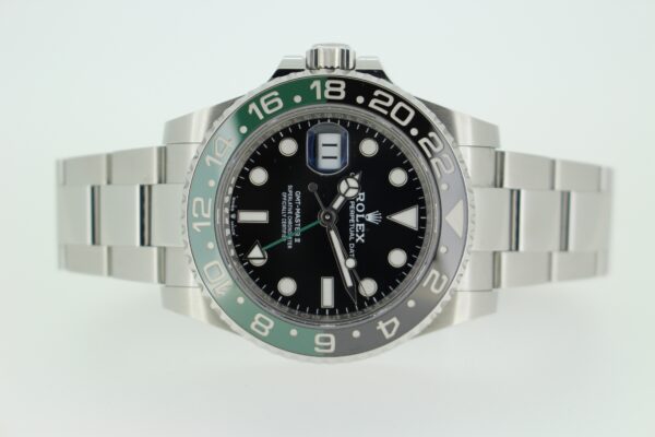 Rolex GMT Master II Sprite LHD watch on a white background