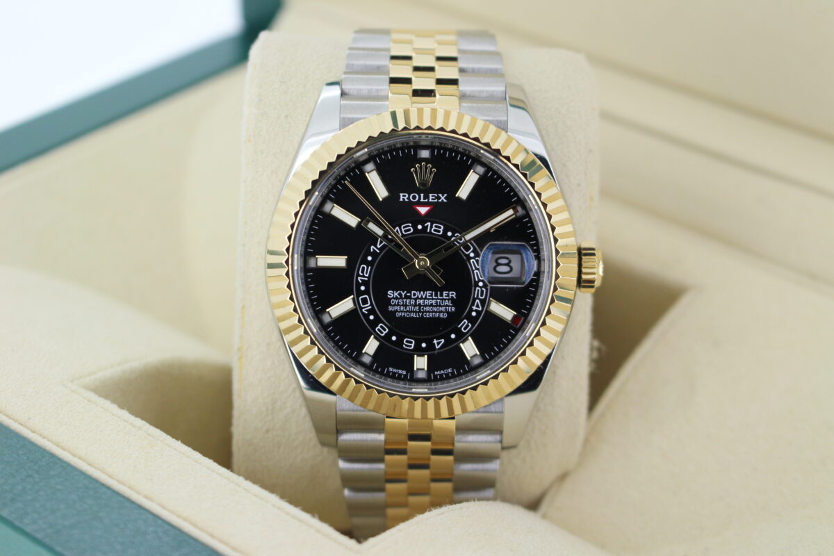 Rolex Sky Dweller Bi-Metal with a black dial
