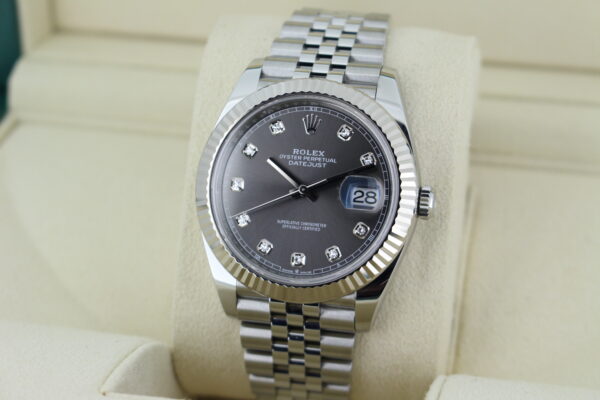 Rolex Datejust Diamond Slate Dial 126334 facing towards the left