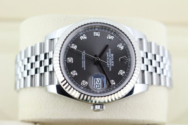 Rolex Datejust Diamond Slate Dial 126334 on it's side in it's box
