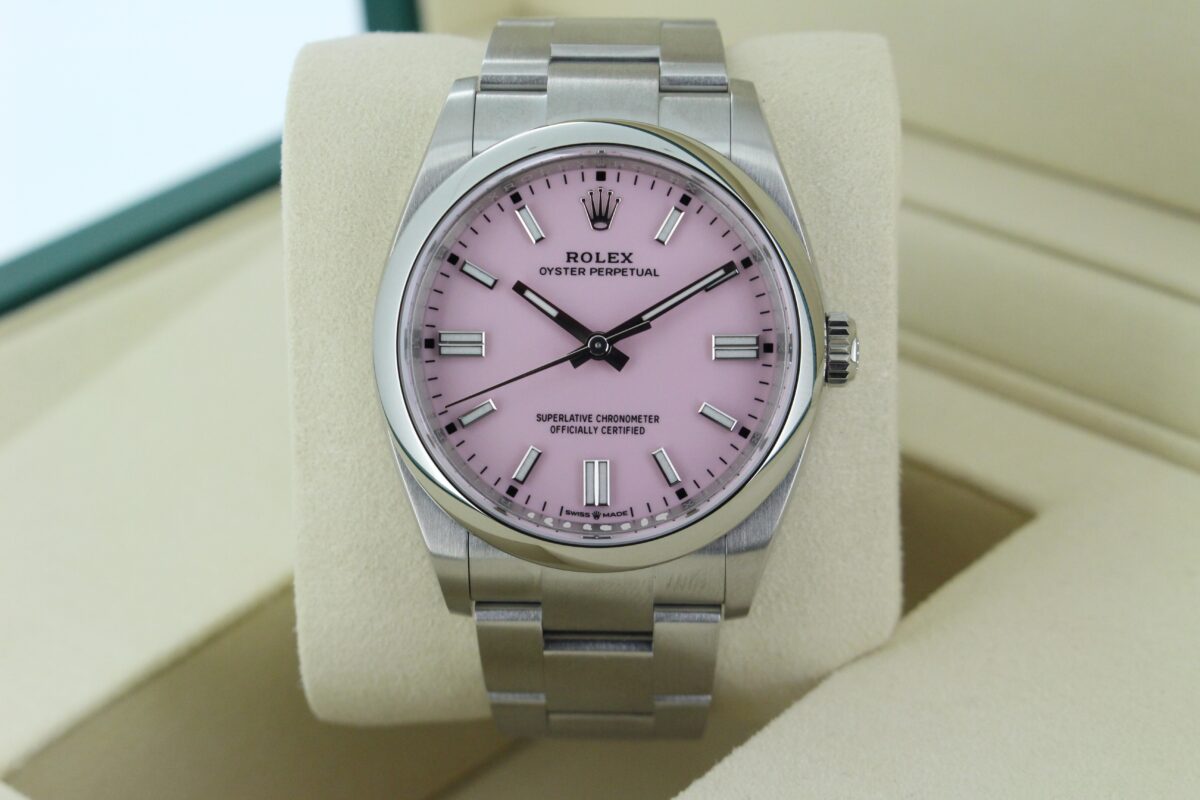 Rolex Oyster Perpetual 36 126000 with a pink dial