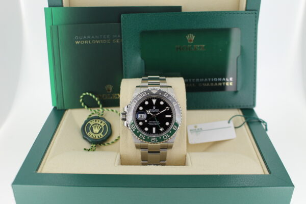Rolex GMT Master II Sprite 126720VTNR in it's box with both swing tags, booklets and warranty card