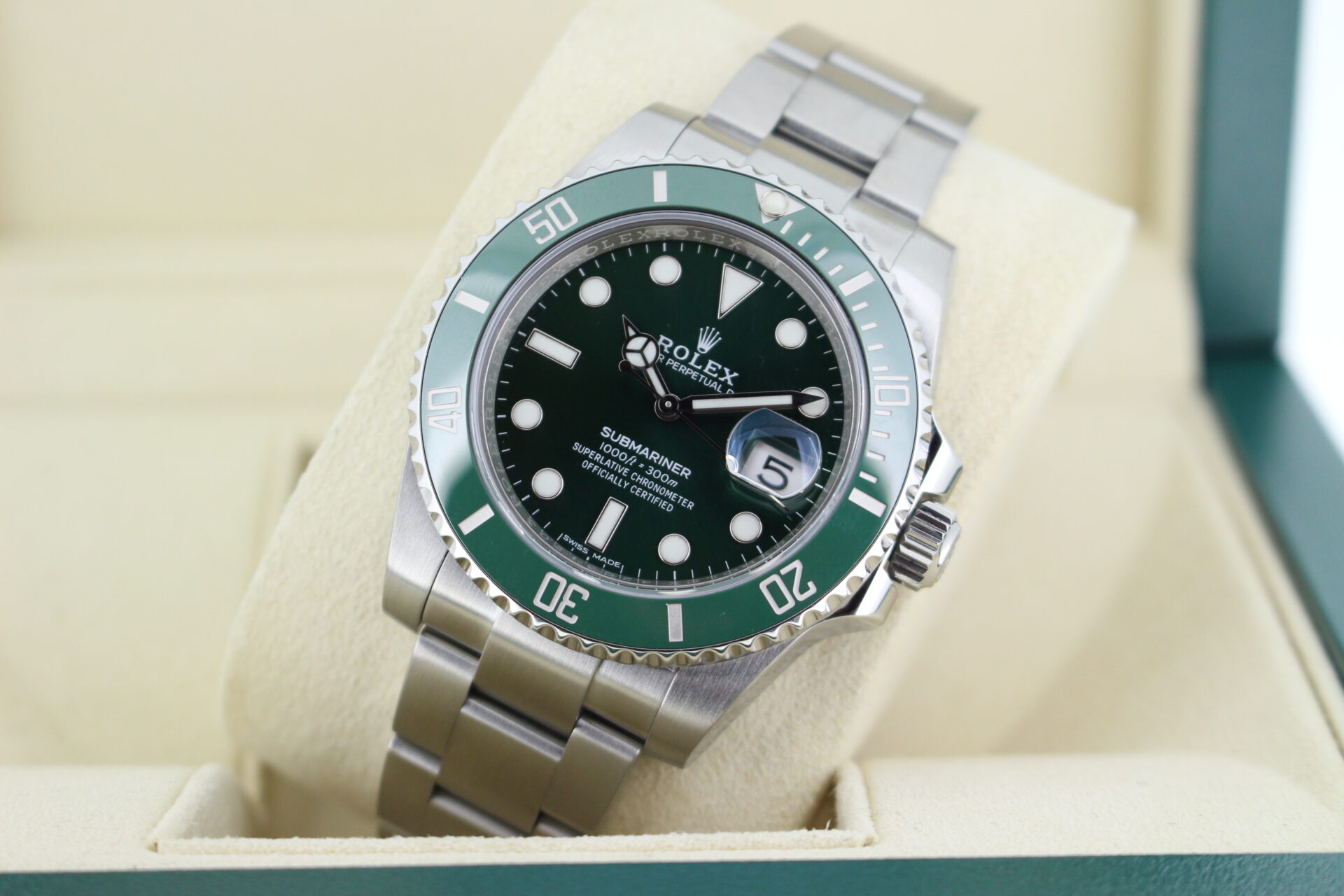 Rolex Submariner Hulk 126610LV tilted