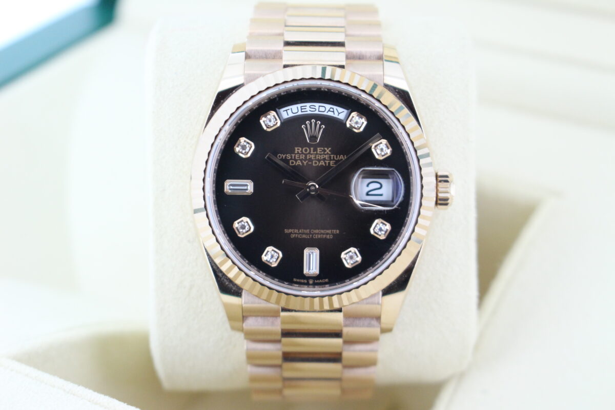 Rolex Day Date Chocolate Dial 128235 turned