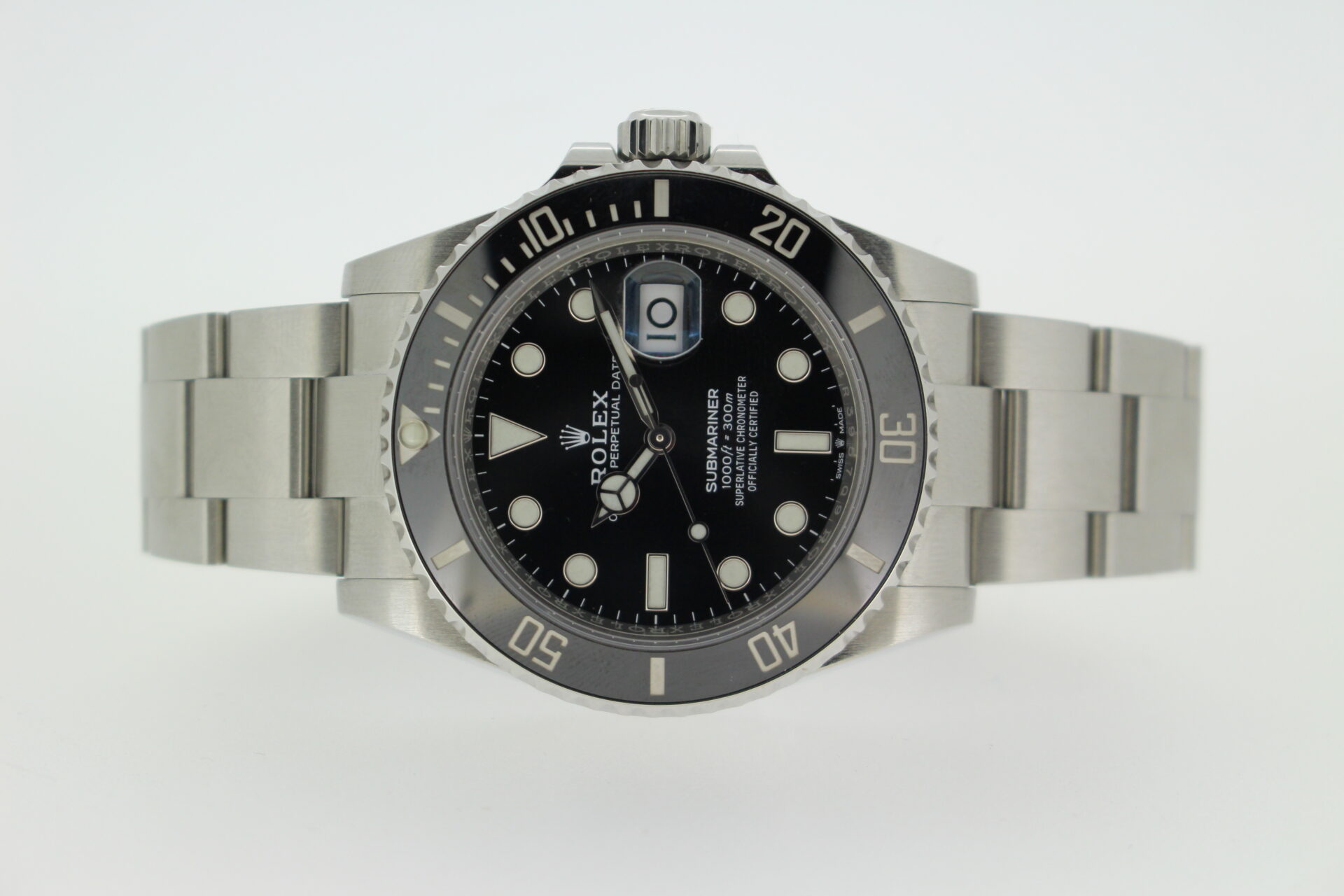 Rolex dive watch on a white background