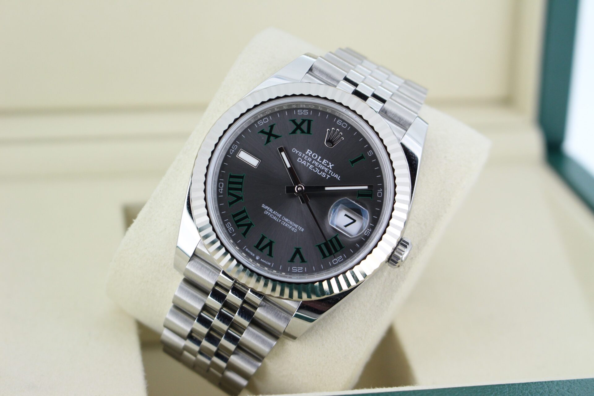 Rolex Datejust 41 Wimbledon 126334 tilted