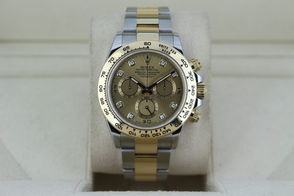 Rolex Daytona with a champagne diamond dial