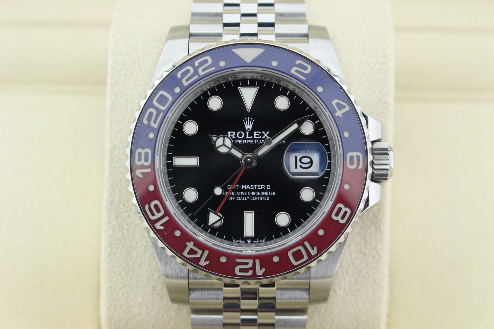 Close up of Rolex GMT Master II Pepsi 126710BLNR