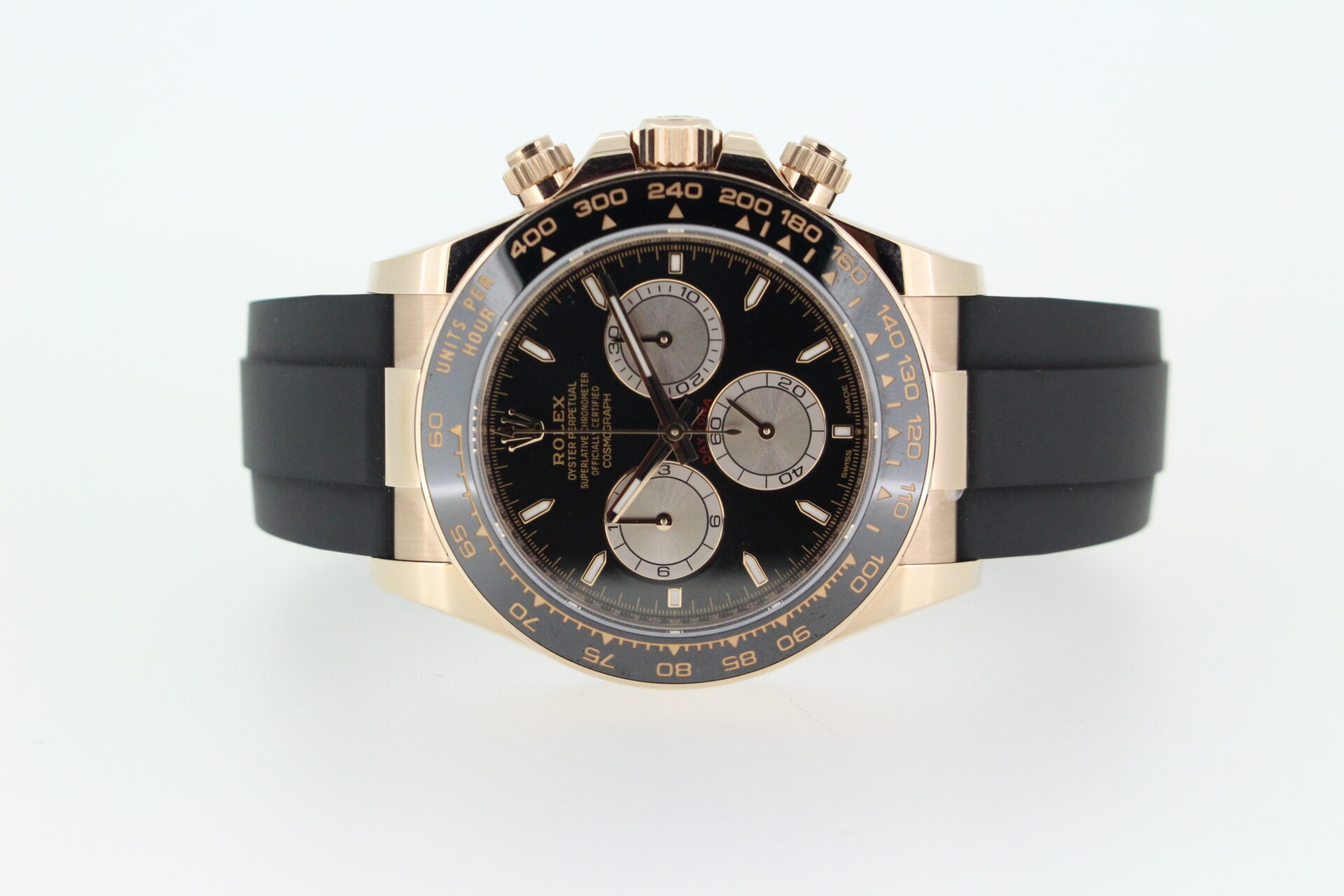 Rolex Daytona Everose Gold 126515LN on a white background