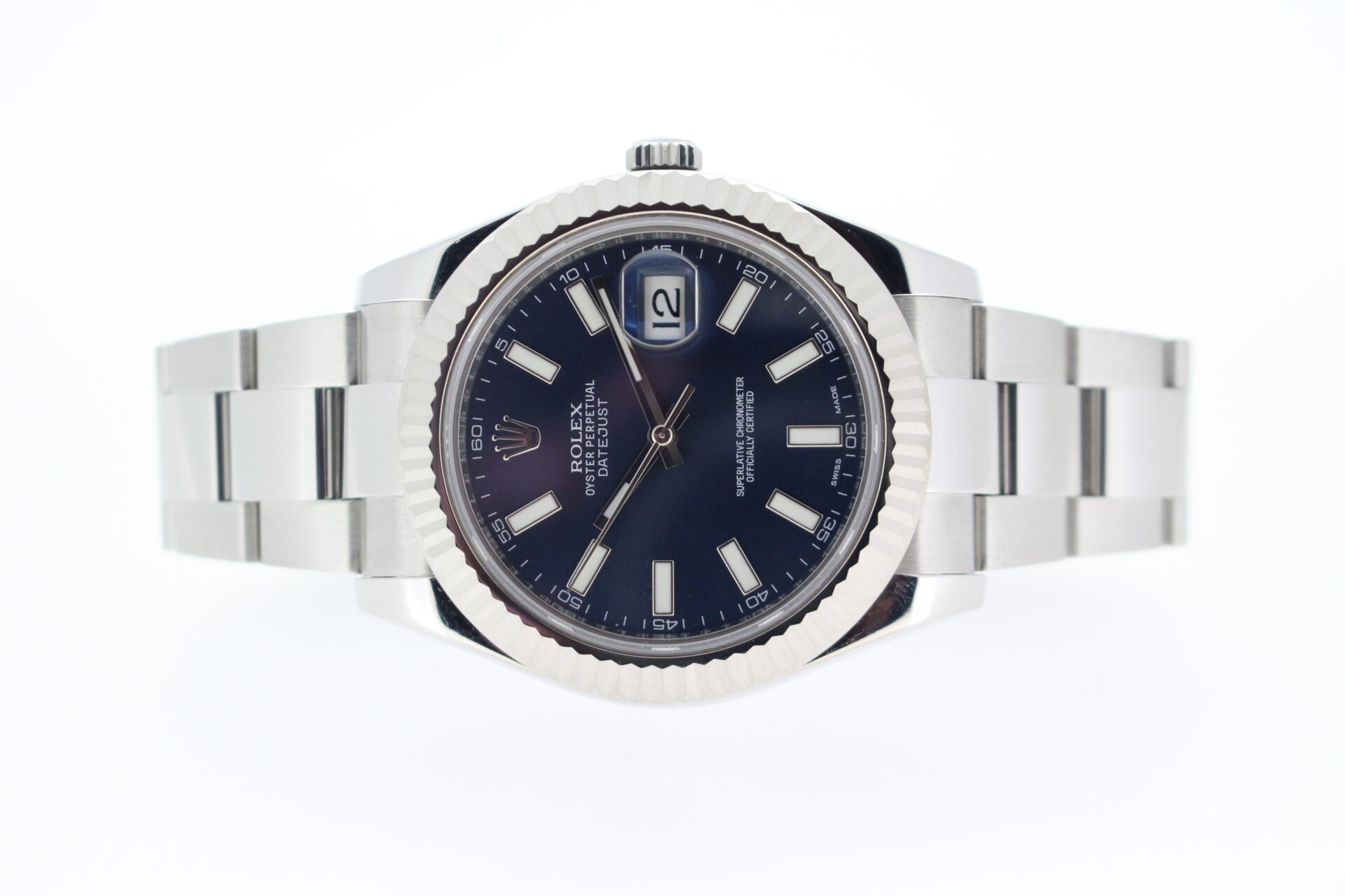 Rolex Datejust 36mm 116234 Blue on a white background