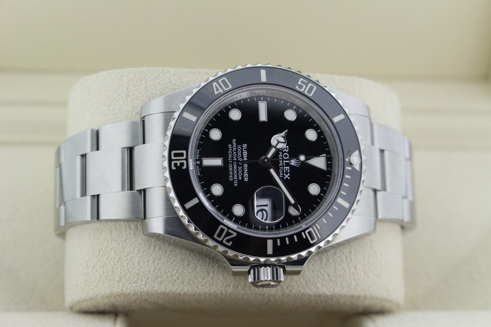 Rolex Submariner Date 126610LN on it's side