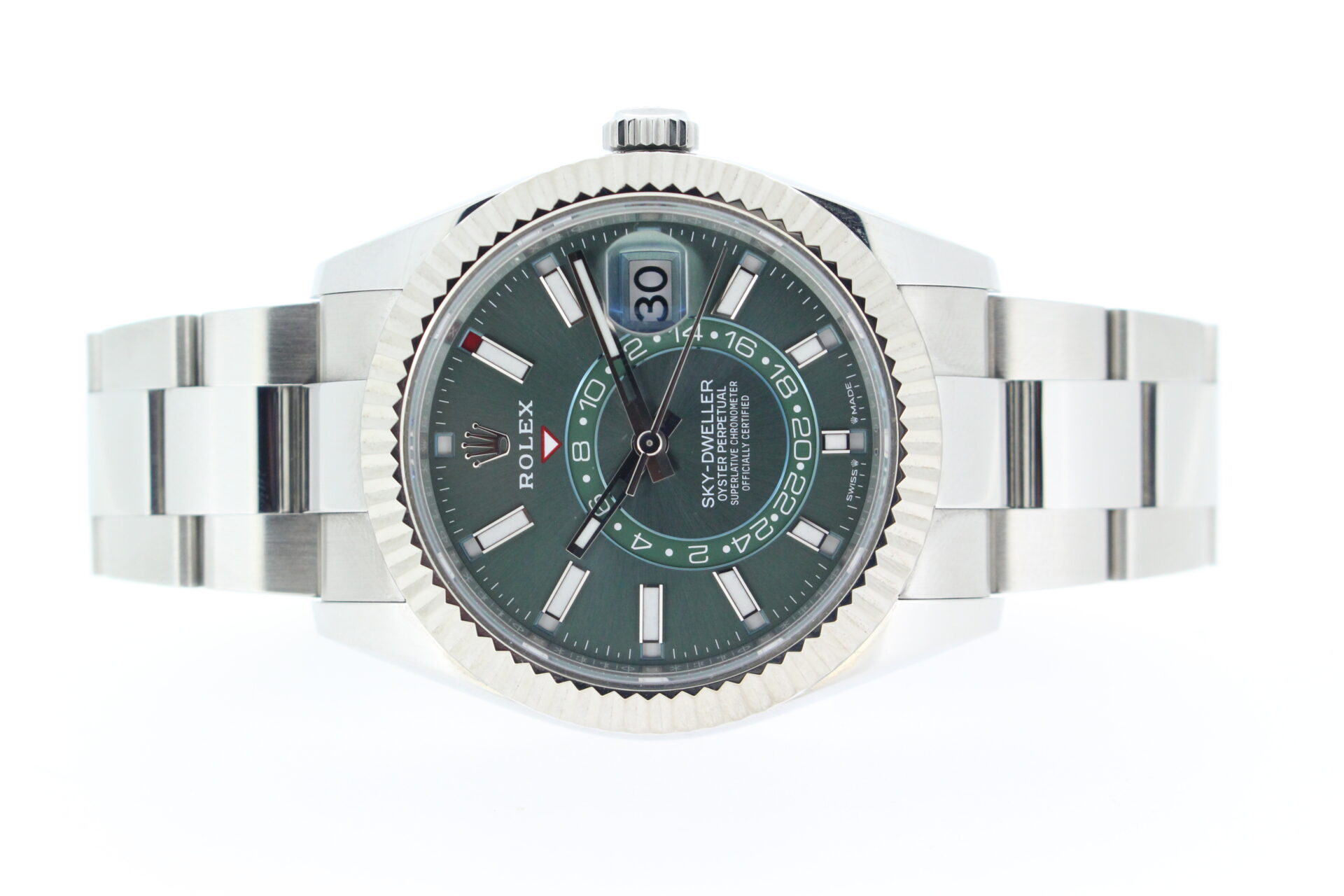 Rolex Sky-dweller 336934 Green Dial on a white background