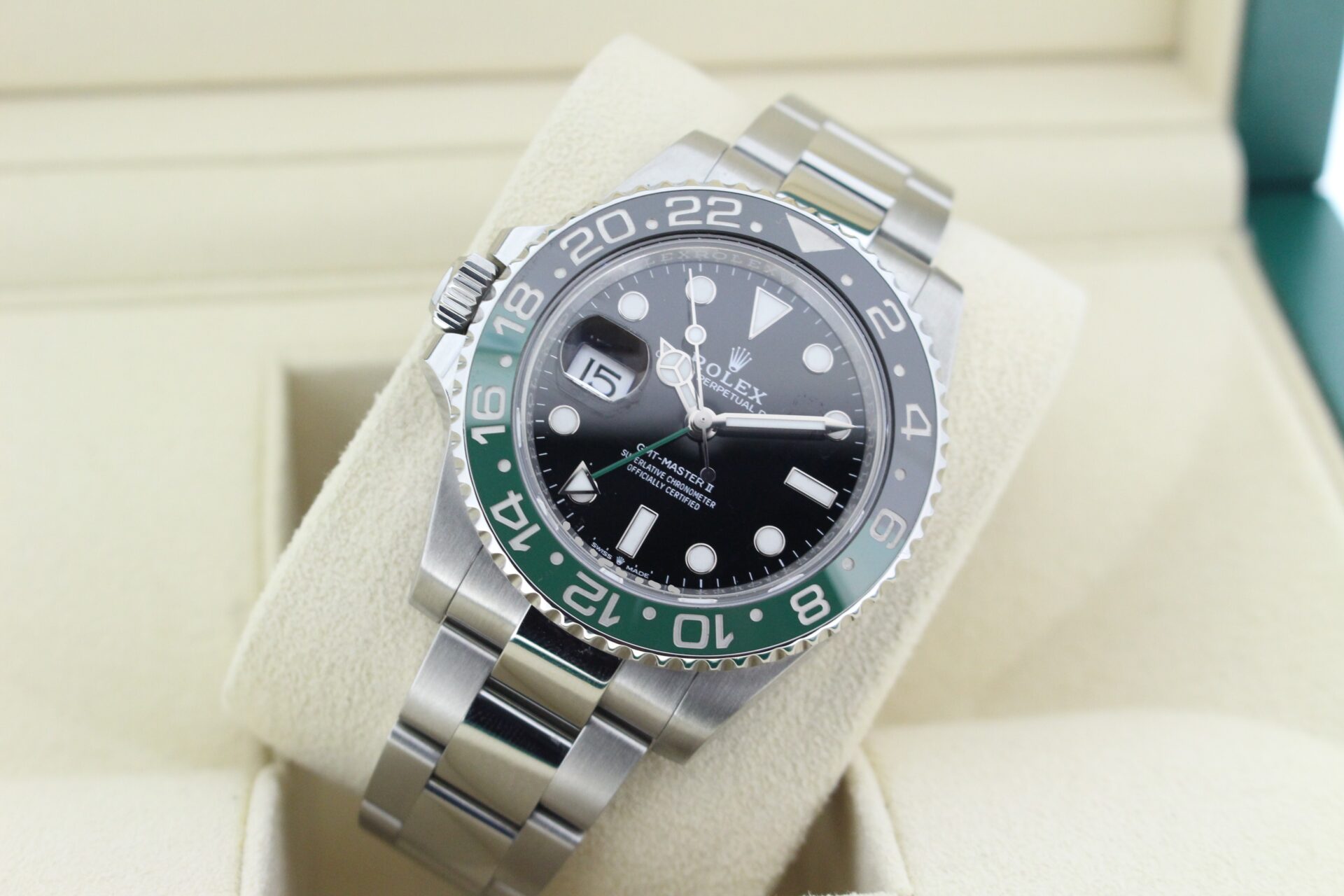 Rolex GMT Master II Sprite 126720GTNR tilted