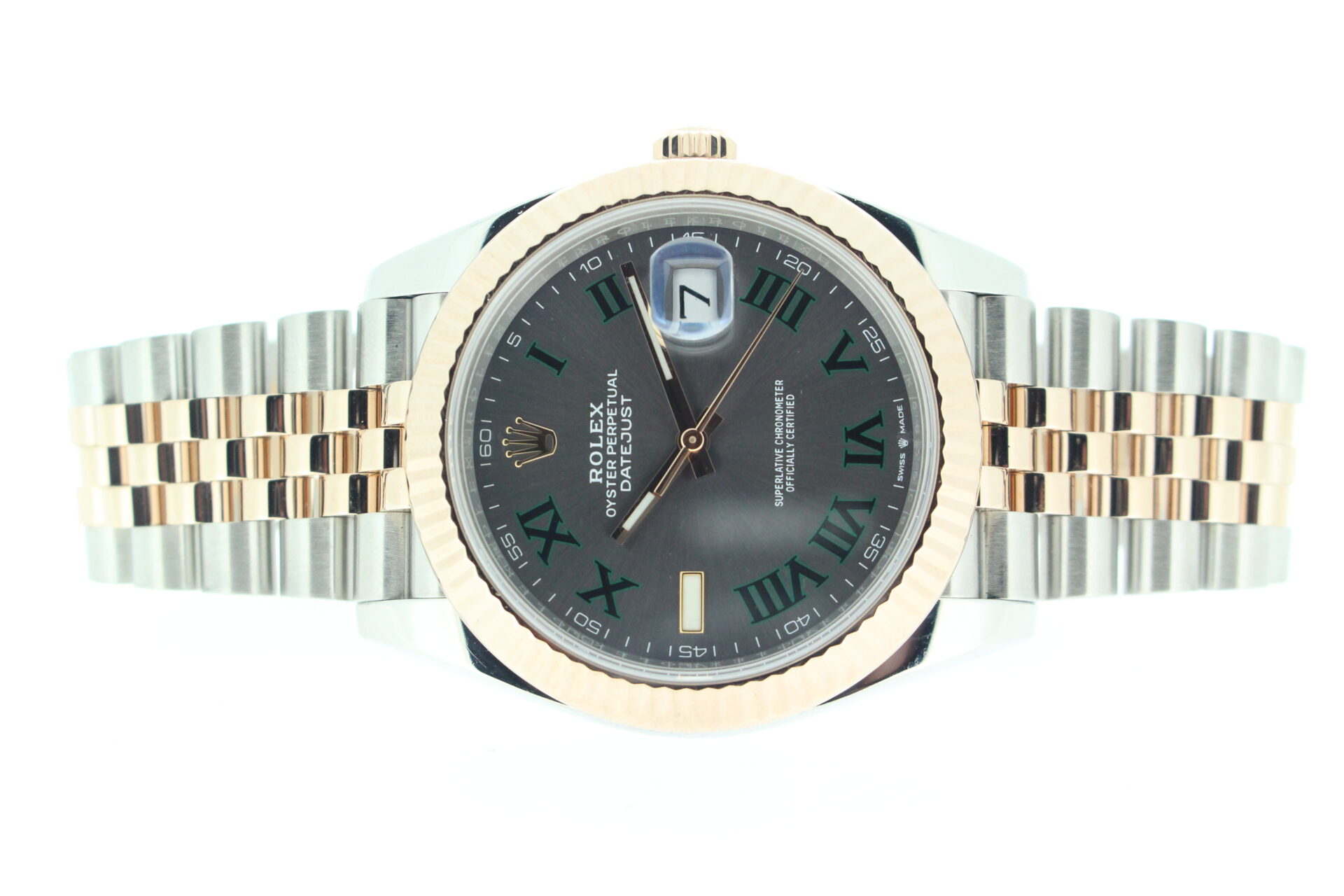 Rolex Datejust Wimbledon Bi-Metal Jubilee 126331 on a white background