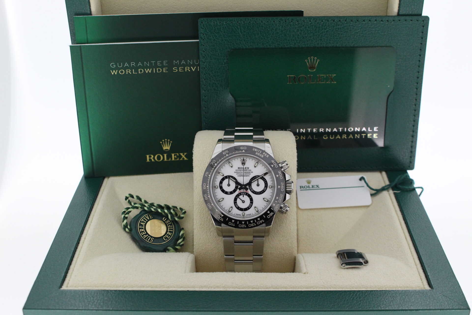 Rolex Panda Daytona in its box with all original accessories making a full set