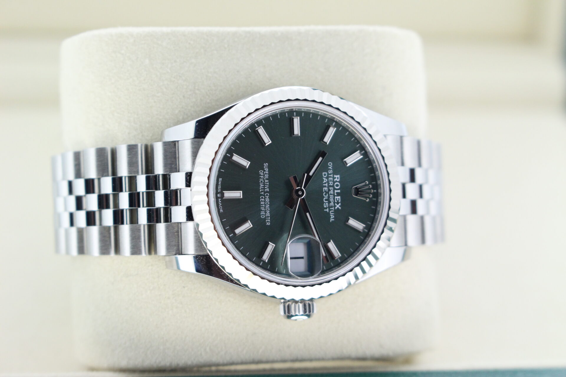 Rolex DJ31 laid on its side