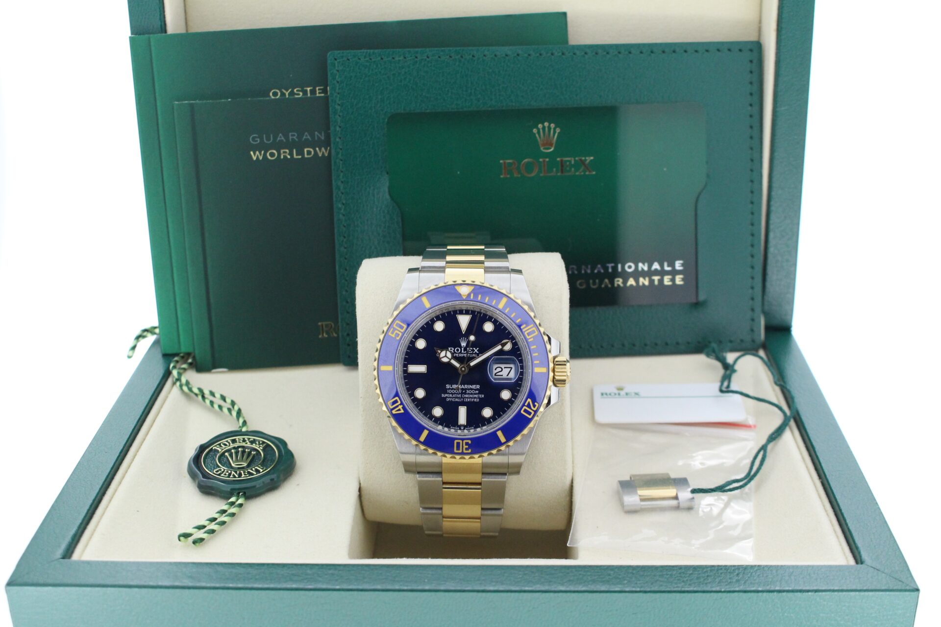Rolex Submariner Bluesy 126613LB in it's box with both swing tags, booklet and warranty card