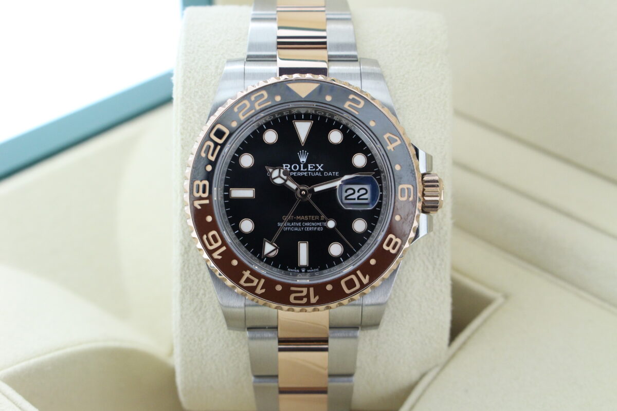 Rolex GMT Master II Rootbeer 126711CHNR turned in it's box