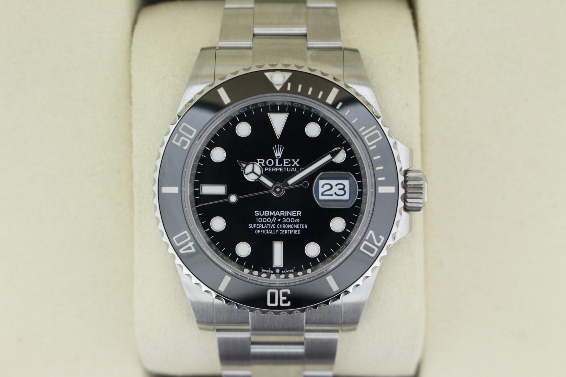 birds eye view close up of the Rolex submariner date