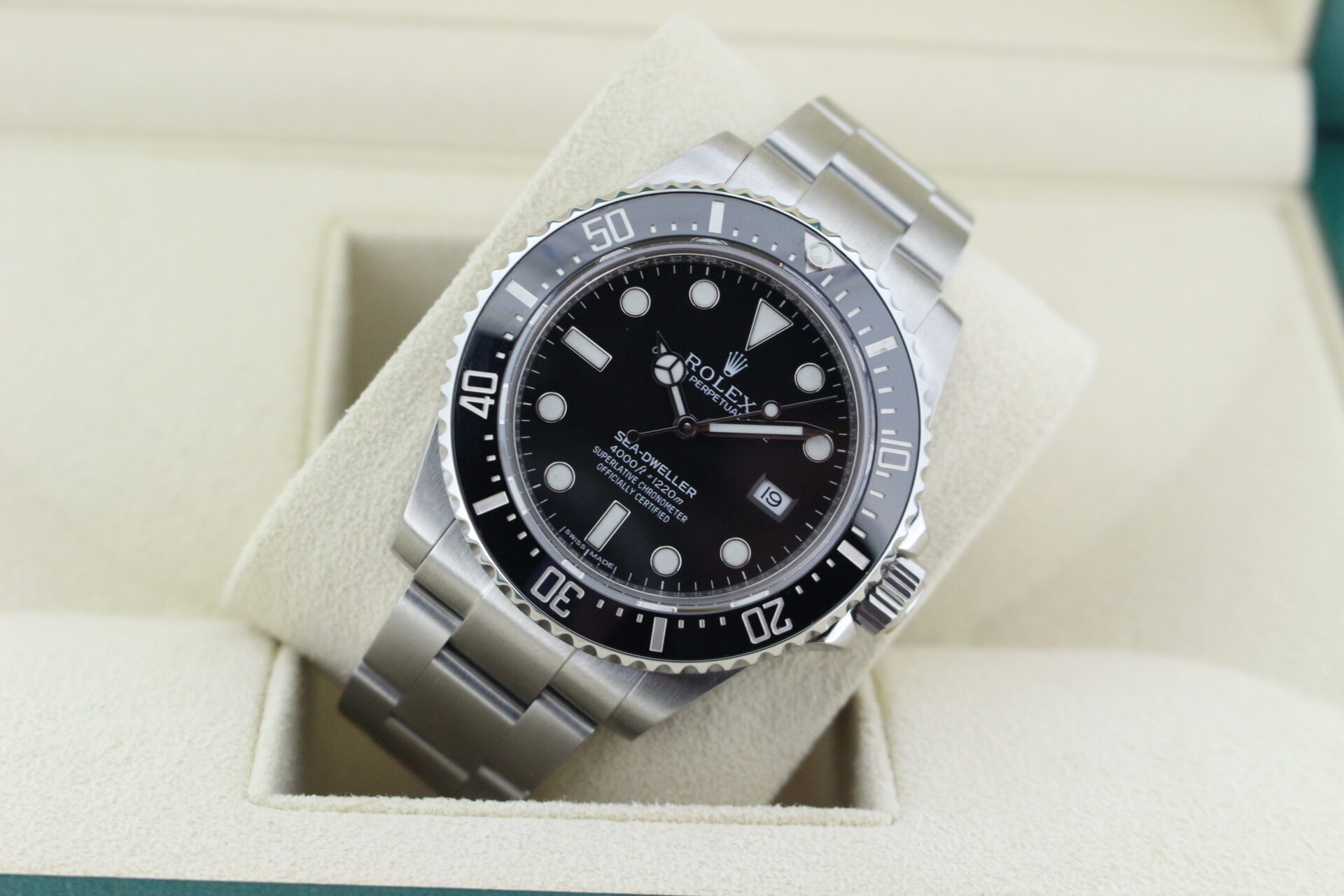 Rolex Sea-Dweller 116600 tilted in it's box
