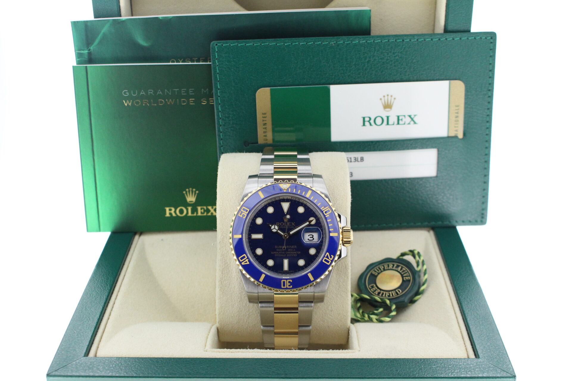 Rolex submariner bluesy in its box with all original accessories making a full set