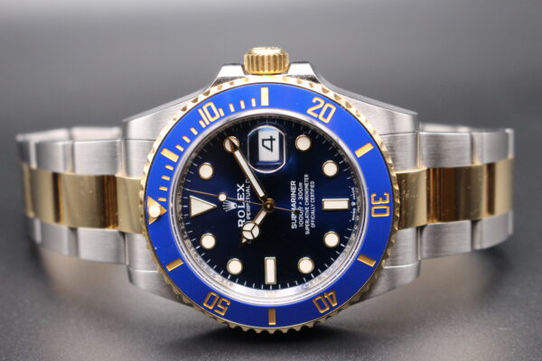 Rolex Submariner Bluesy on a black background