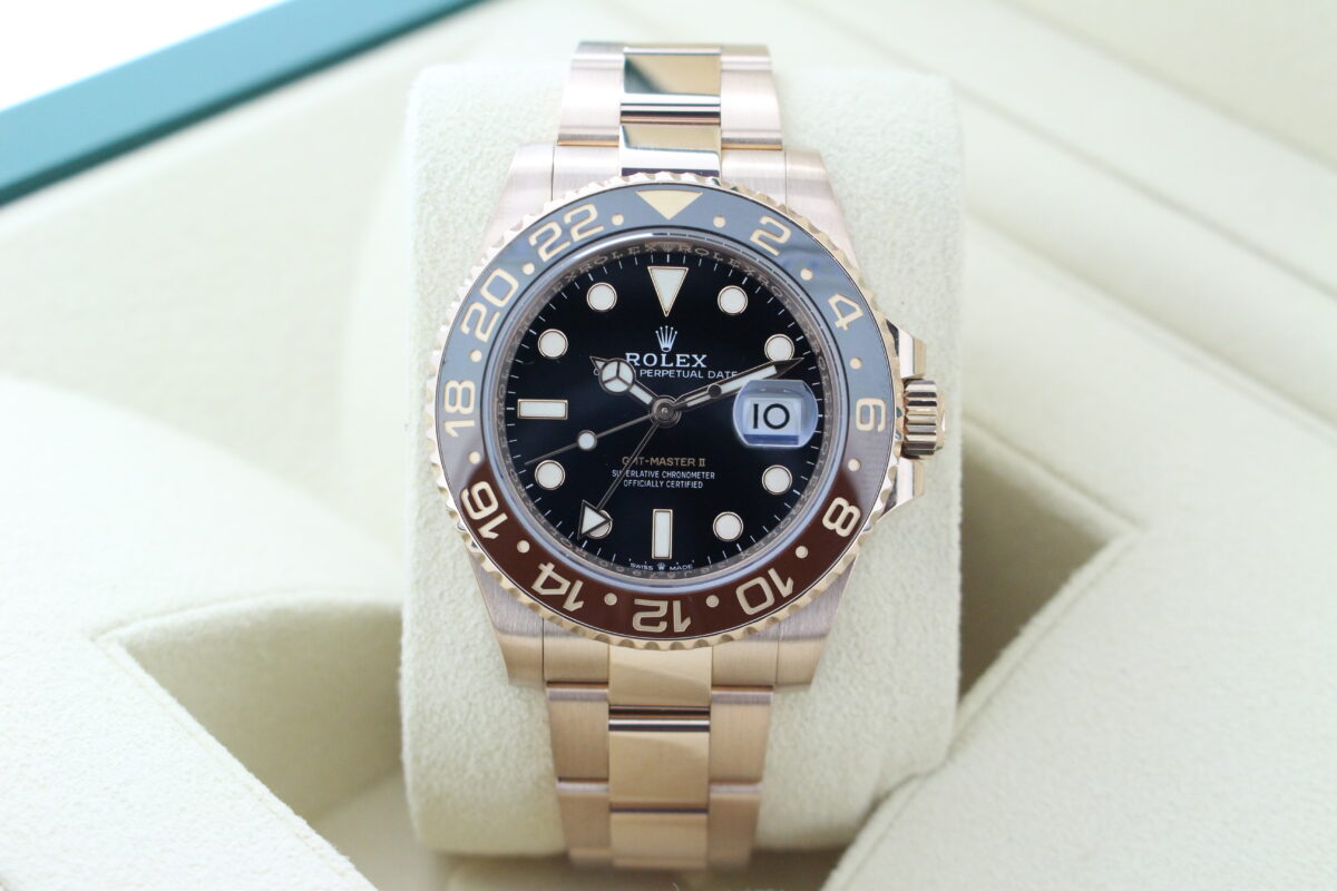 Rolex GMT Master II Full Everose Rootbeer 126715CHNR turned