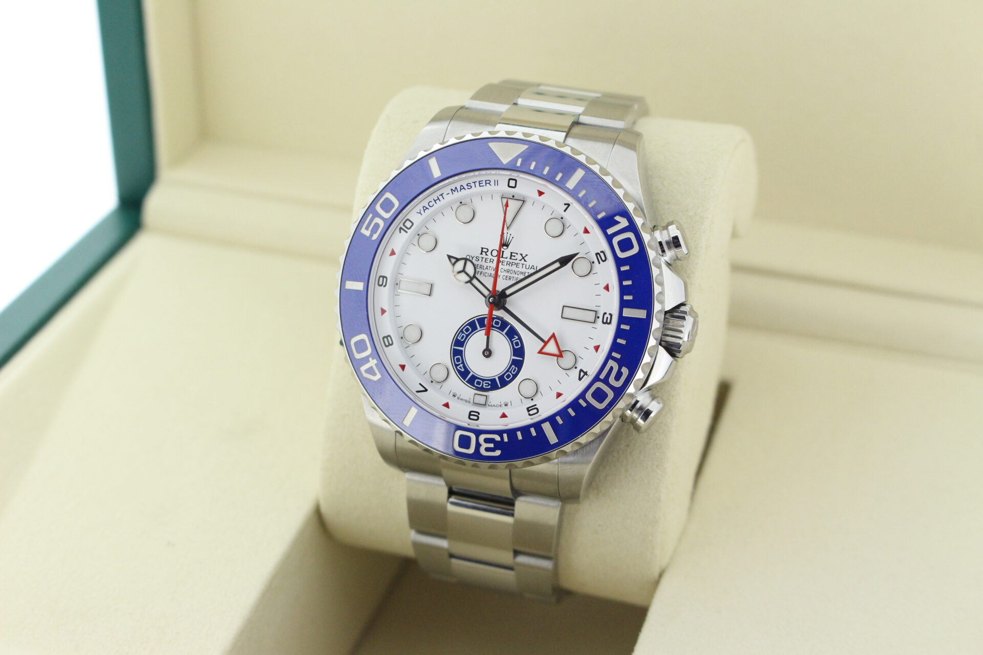 Rolex Yacht-master II 126680 facing towards the left to show the right angle