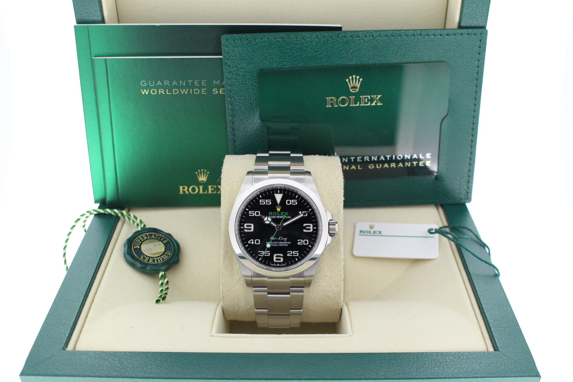Rolex Air King 126900 in it's box with both swing tags, booklets and warranty card
