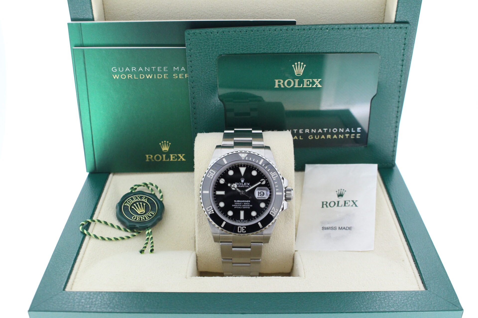 Rolex Submariner Date 41mm 126610LN in it's box with green swing tag, booklet and warranty card